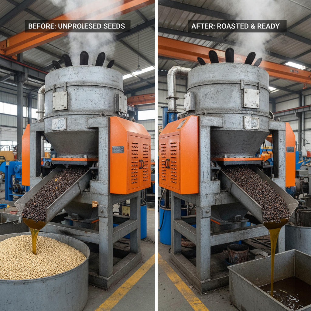 Efficient Steam Cooker Roaster for Oil Expeller and Seed Treatment