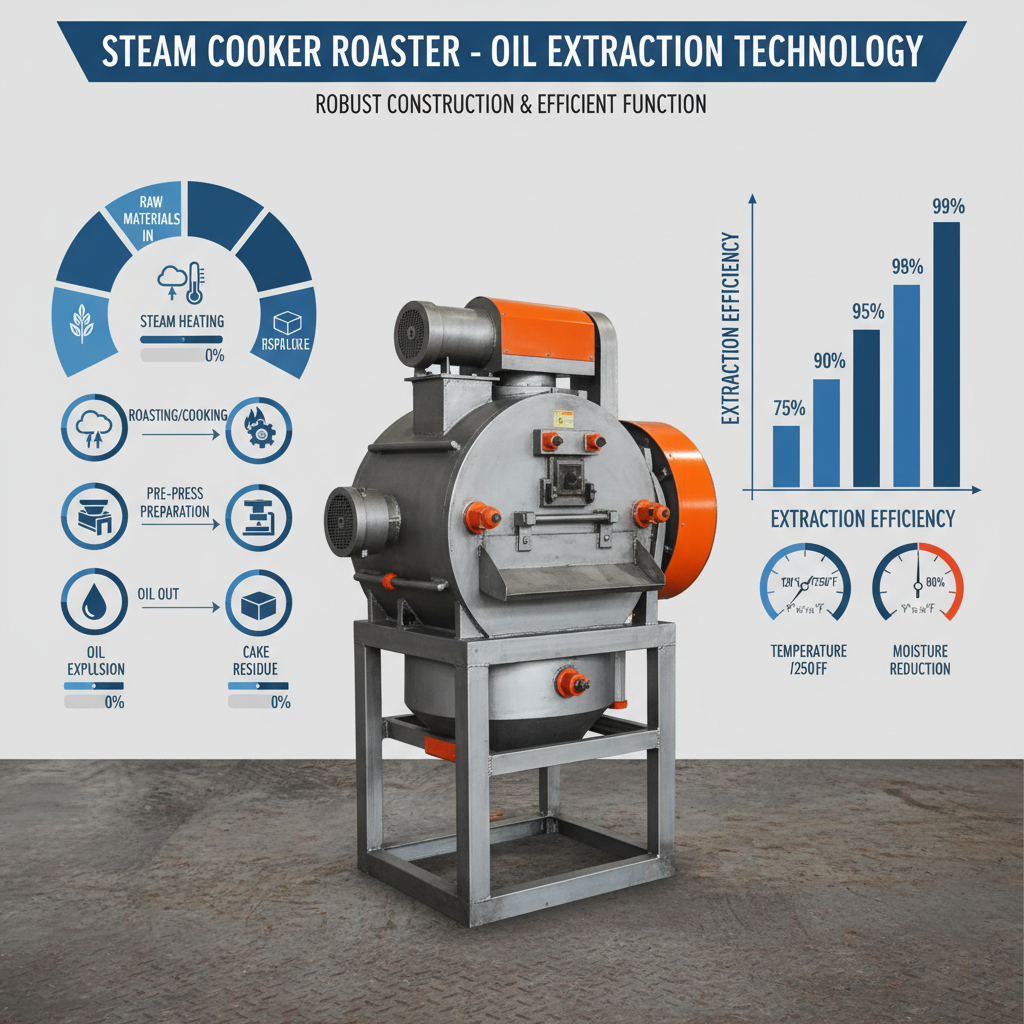 Efficient Steam Cooker Roaster for Oil Expeller and Seed Treatment