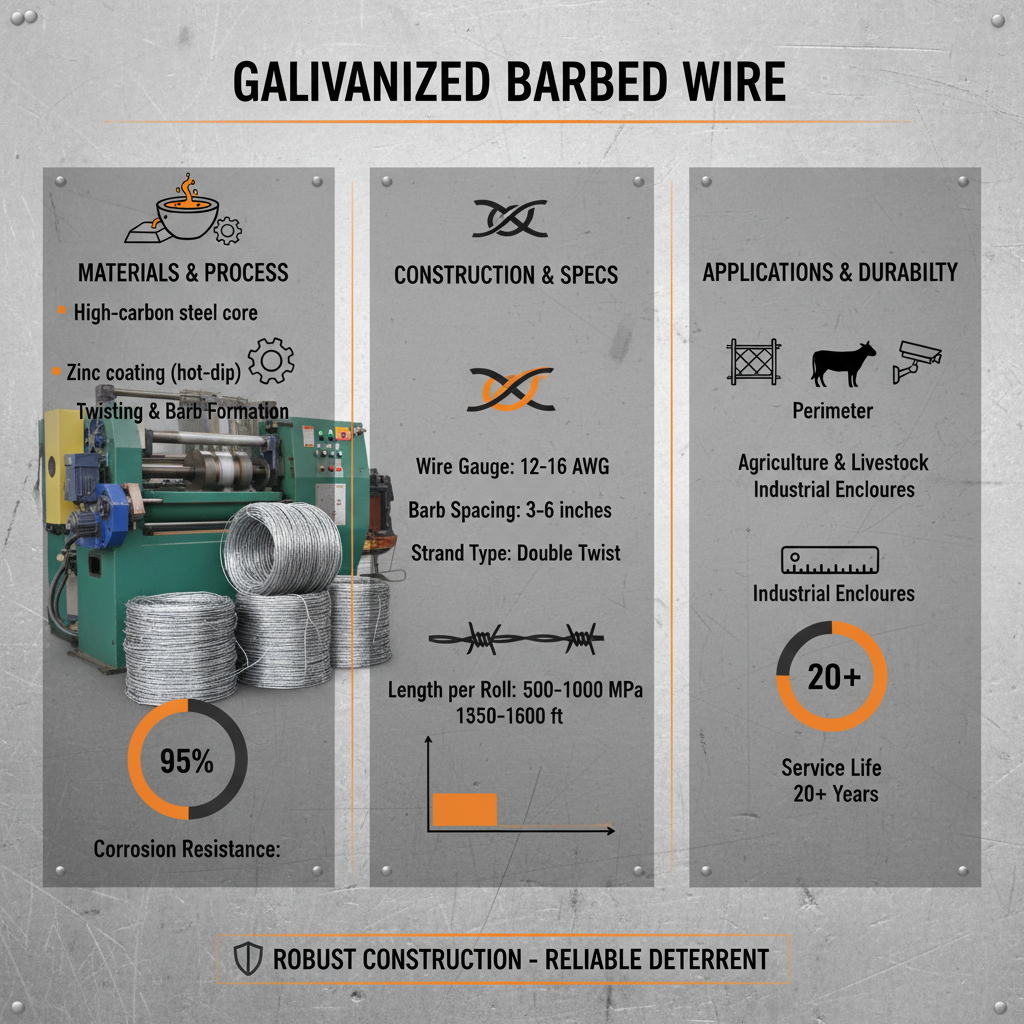 High Strength Galvanized Barbed Wire for Durable Perimeter Security