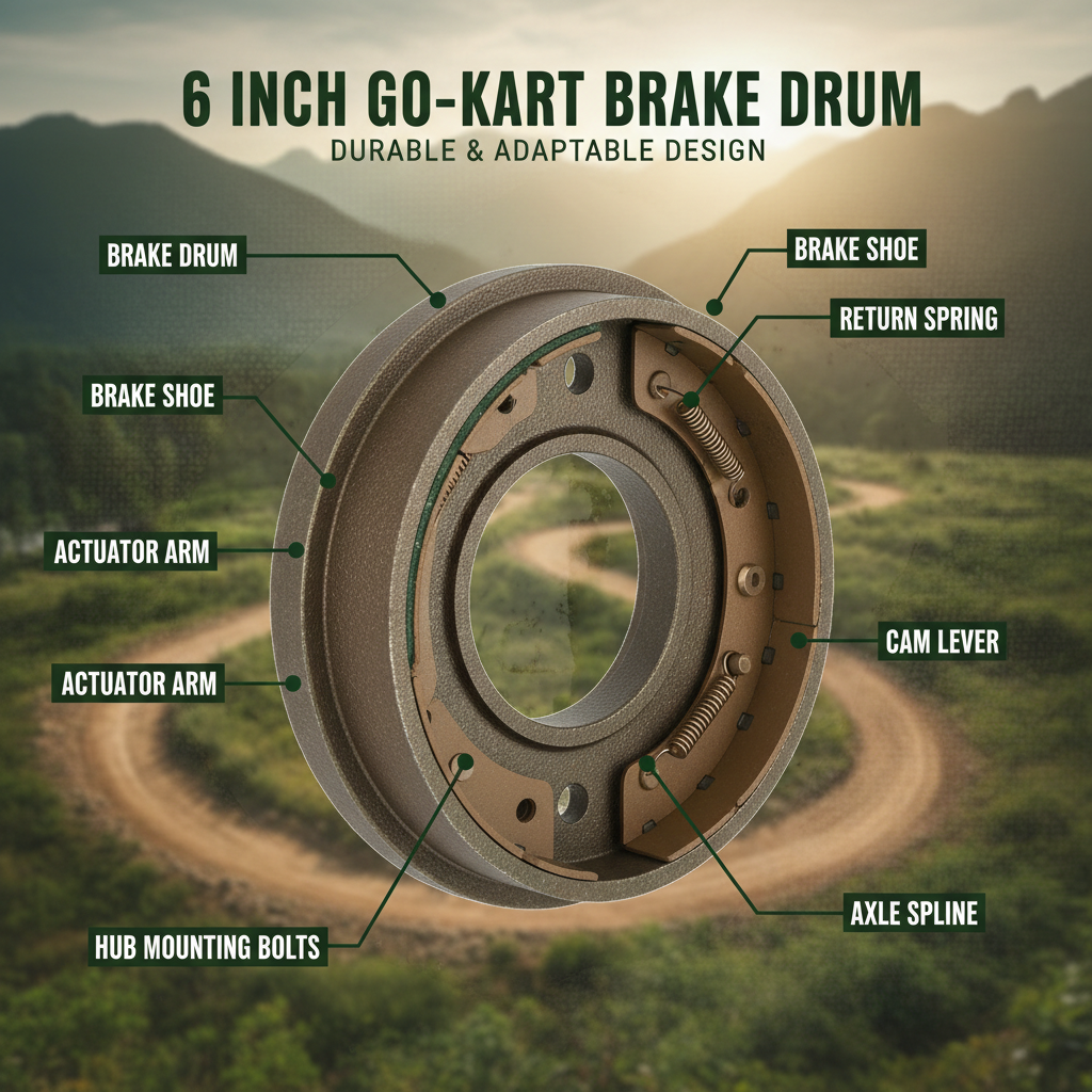 High Performance 6 inch go kart brake drum for Racing Safety