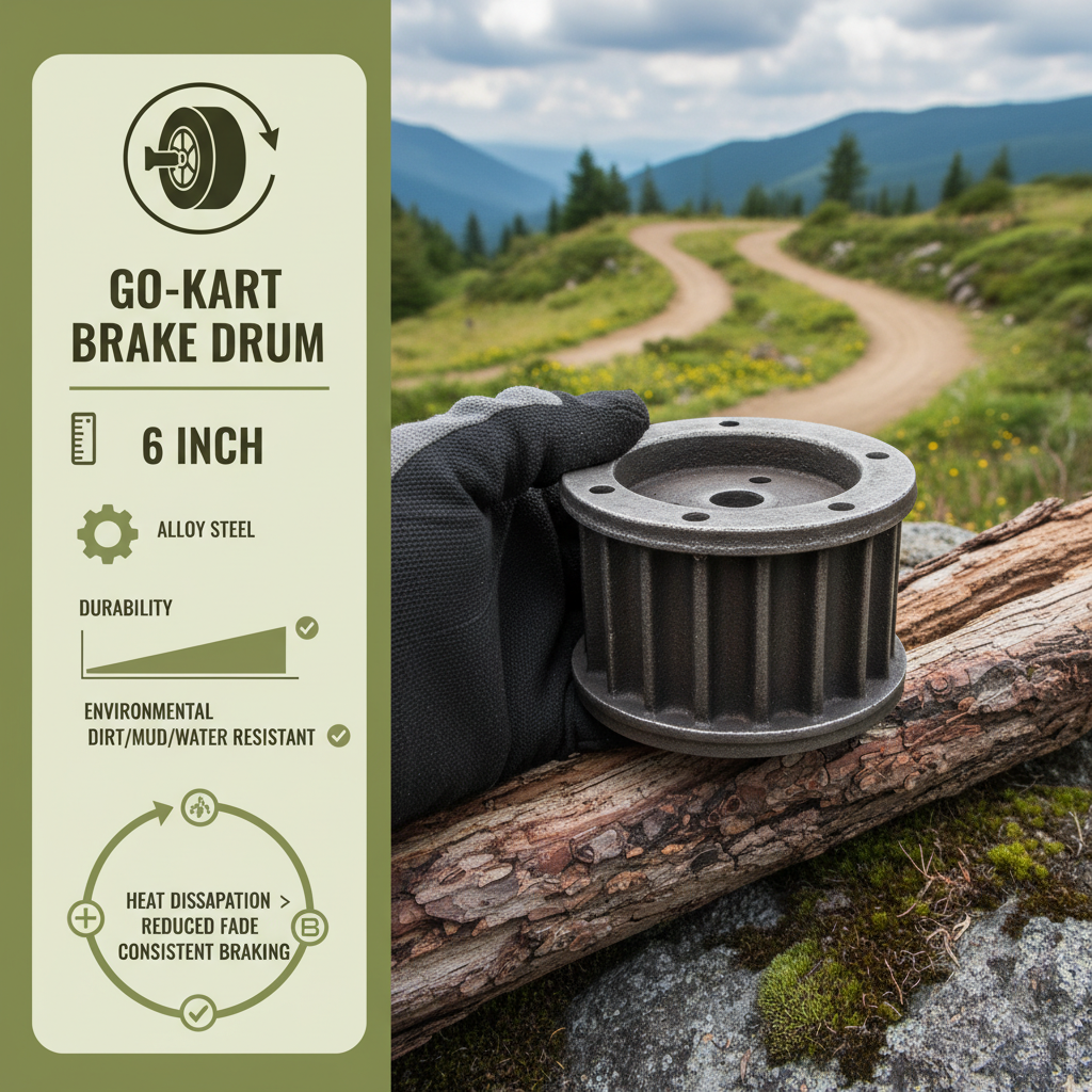 High Performance 6 inch go kart brake drum for Racing Safety