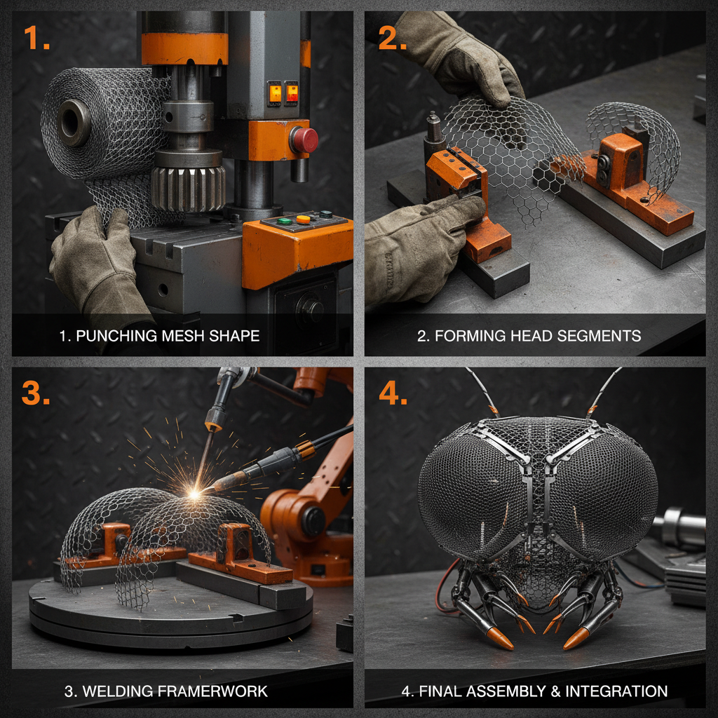 Agricultural Mesh Design Based on Insect Head Morphology