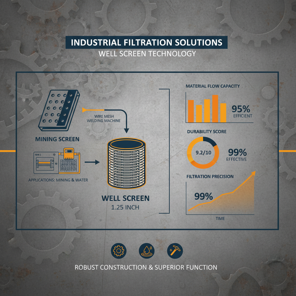 Precision 1.25 well screen for High Yield Water Well Engineering