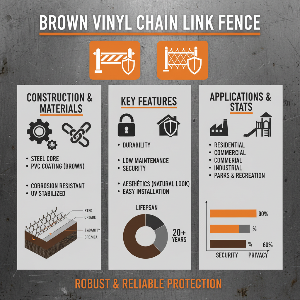 High Quality Brown Vinyl Chain Link Fence for Modern Security