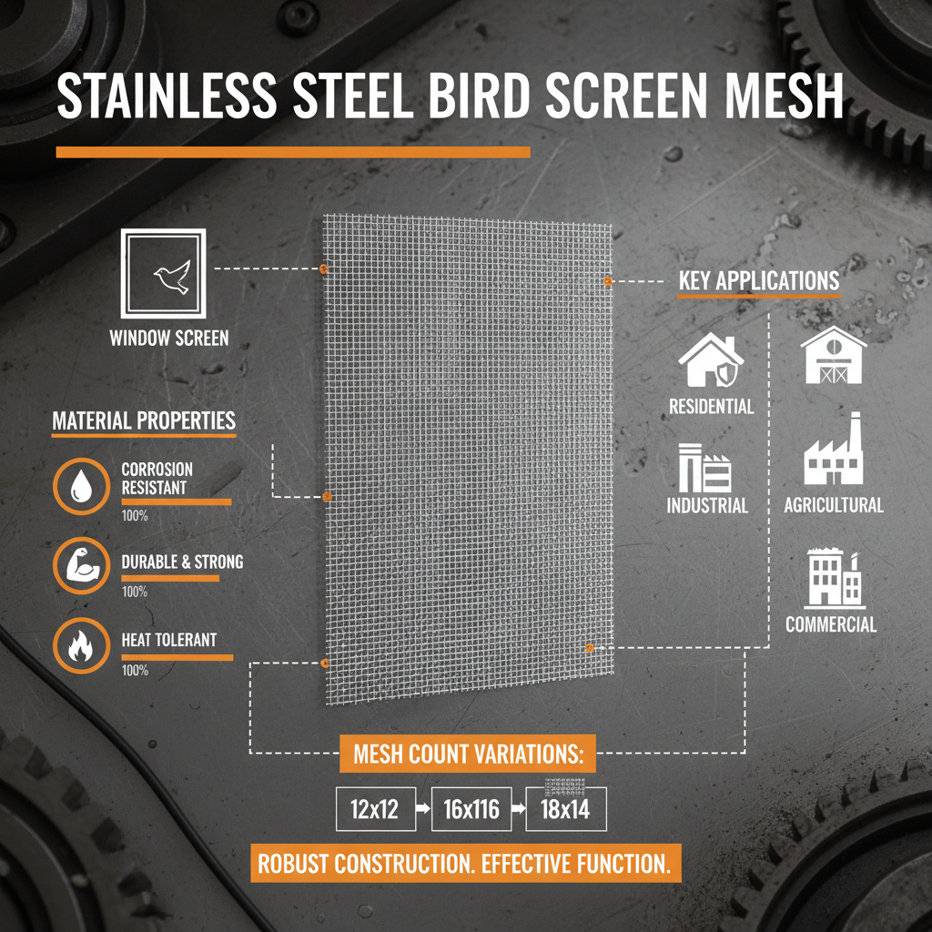 High Strength Stainless Steel Bird Screen Mesh for Infrastructure