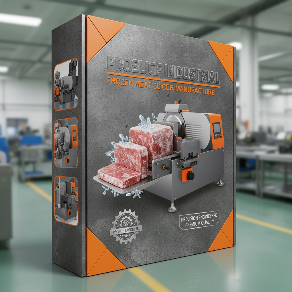 slicing frozen meat with meat slicer Manufacture