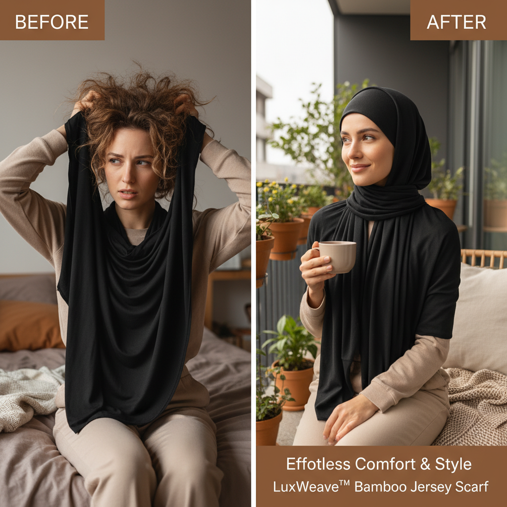 Premium Cotton Black Head Scarf Artistry