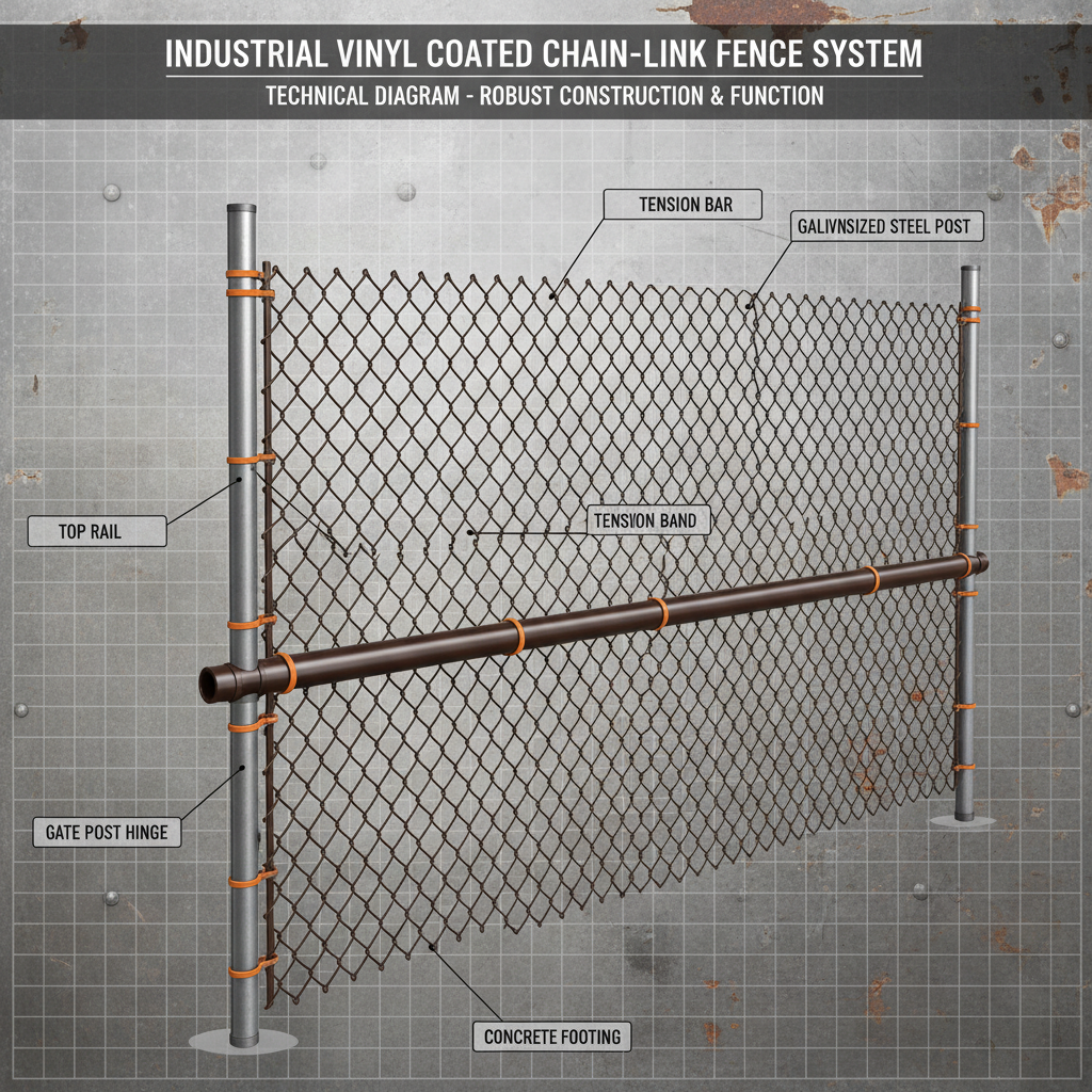 Industrial Strength Vinyl Coated Fencing
