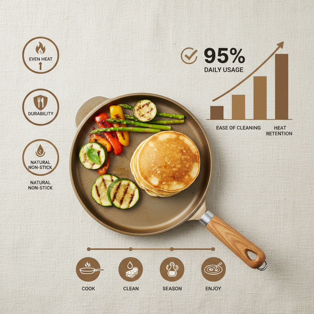 Professional Round Griddle Pan for High Performance Cooking