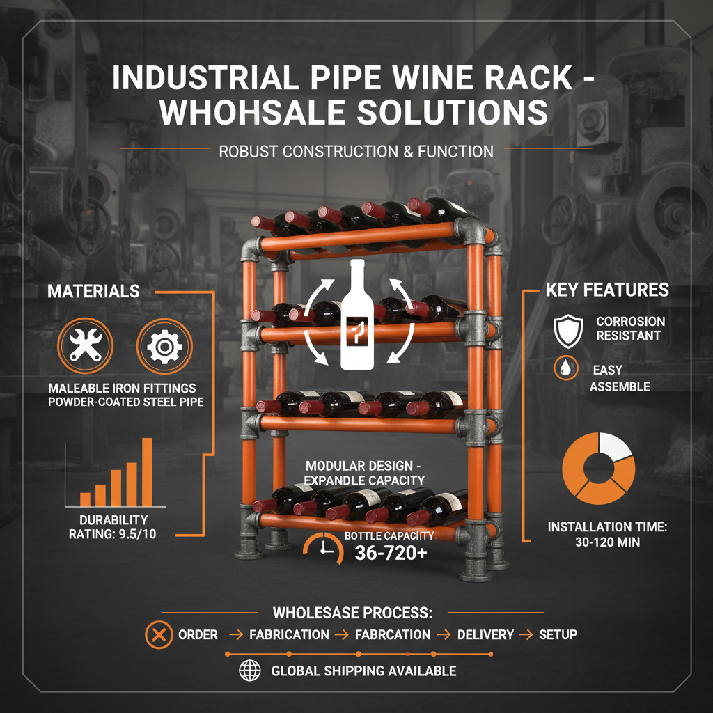Premium Wholesale Pipe Wine Rack for Industrial Interior Design