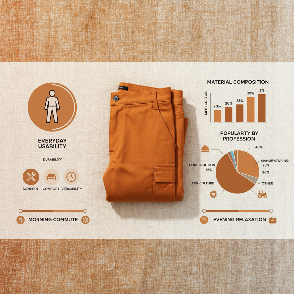 High Visibility Orange Work Trousers for Industrial Safety