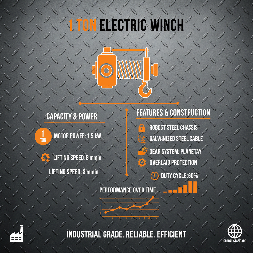 Industrial 1 ton electric winch for Heavy Duty Lifting