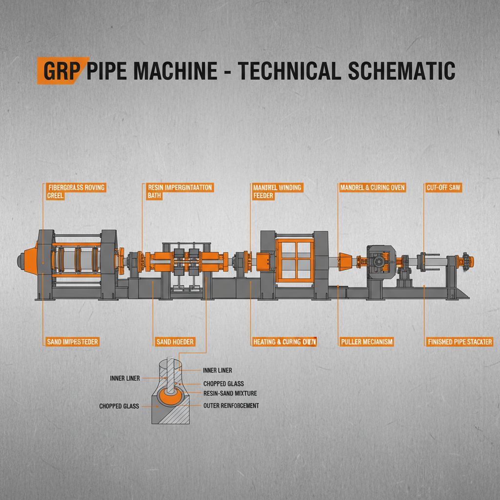High Performance Industrial GRP Pipe Machine for Composite Piping
