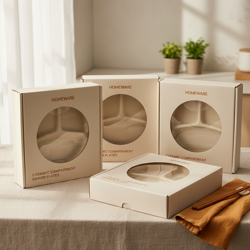 Premium Durable Ceramic Compartment Dinner Plates for Dining