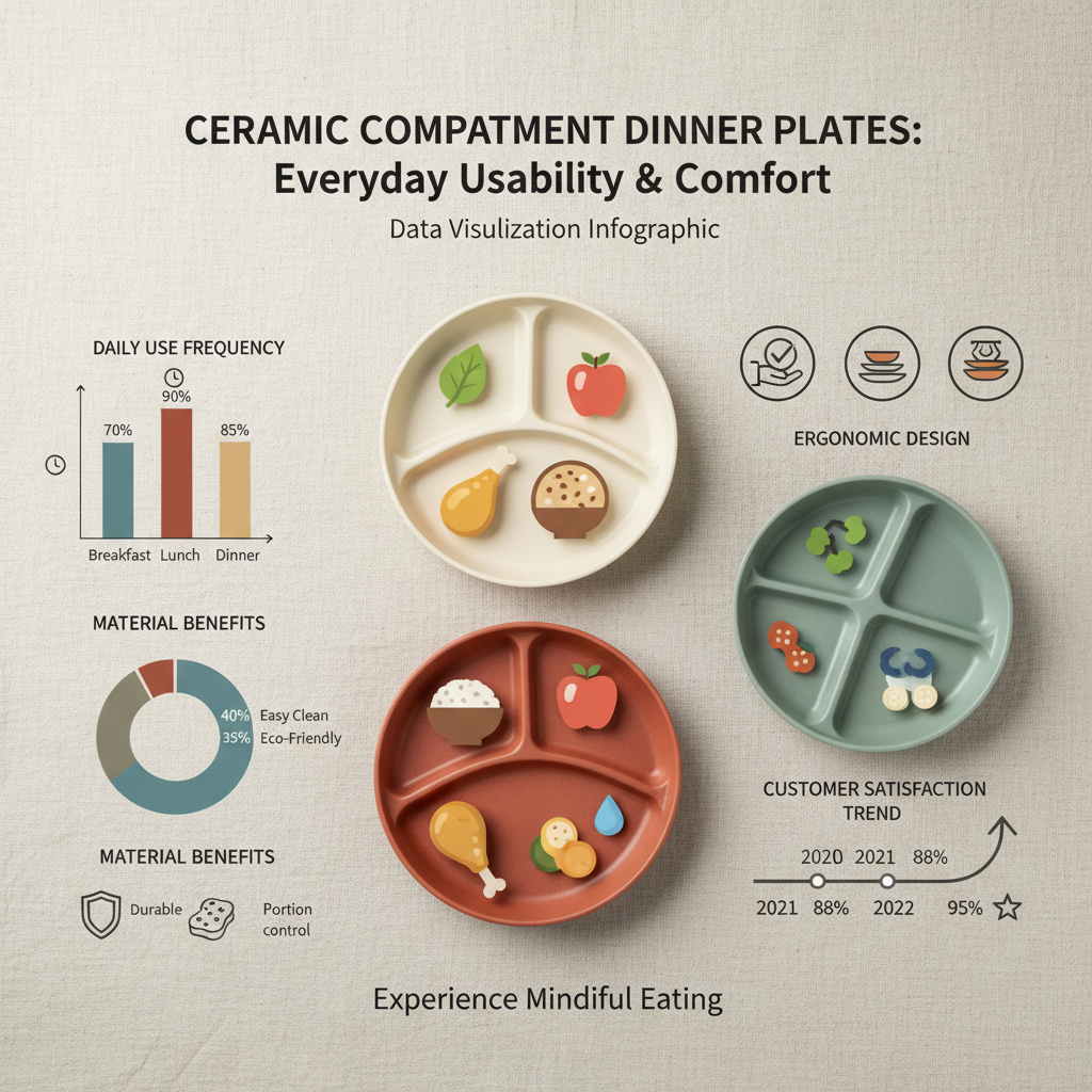 Premium Durable Ceramic Compartment Dinner Plates for Dining