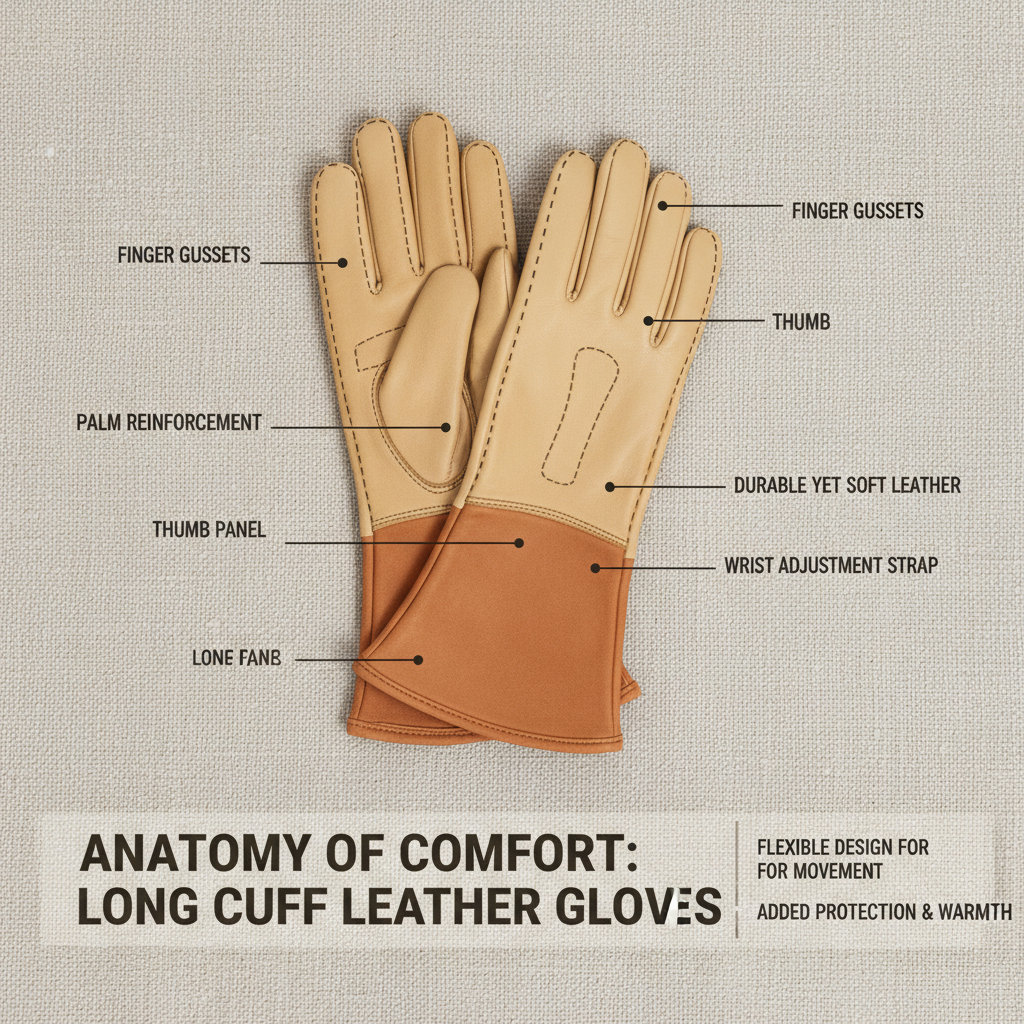 Industrial Safety and Performance Long Cuff Leather Gloves