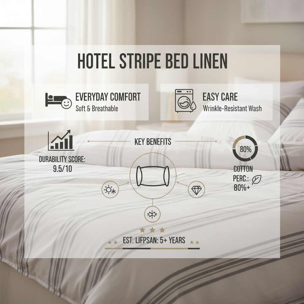 hotel stripe bed linen