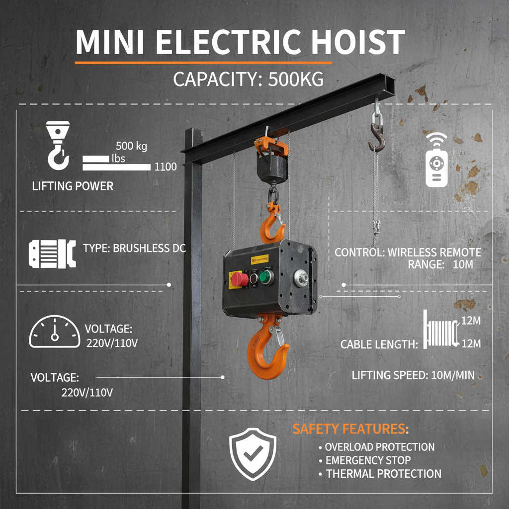 mini electric hoist 500kg