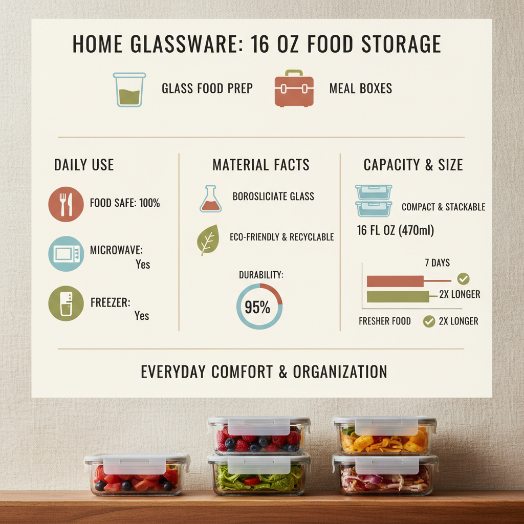 16 oz glass food storage containers