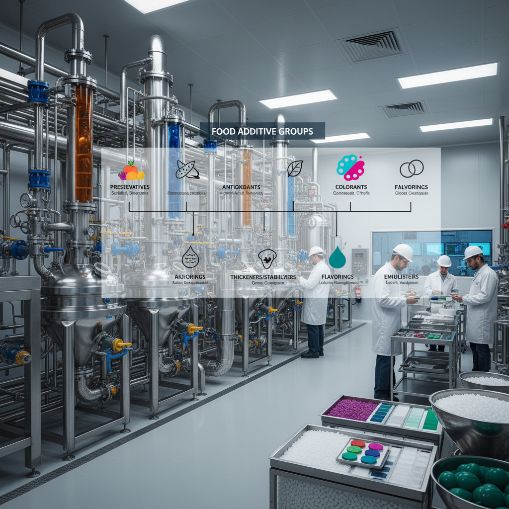 How to describe the main groups of food additives for industry