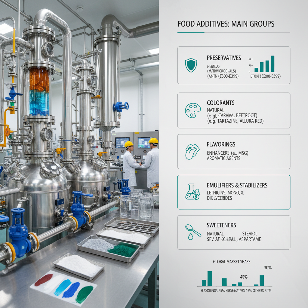 How to describe the main groups of food additives for industry