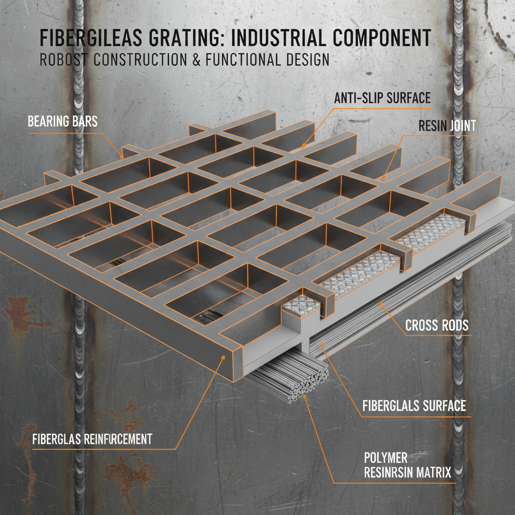 High Strength Corrosion Resistant Industrial Fiberglass Grating