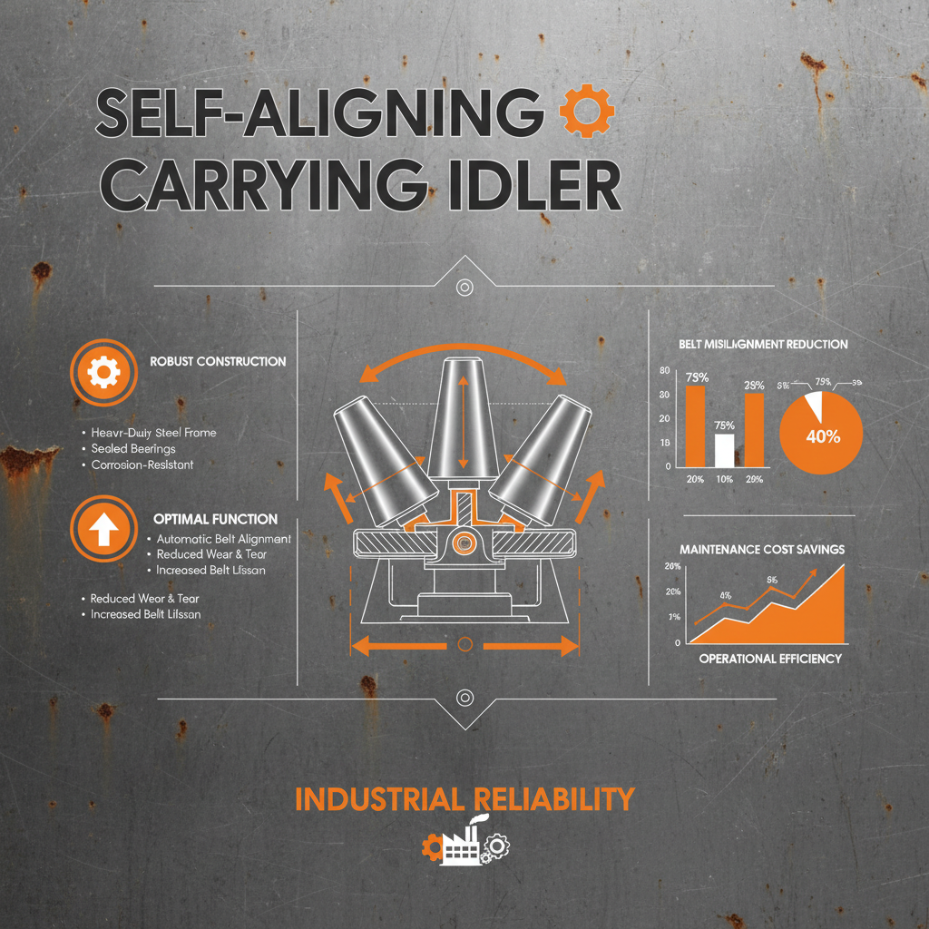 High Performance Self Aligning Carrying Idler for Conveyor Belts