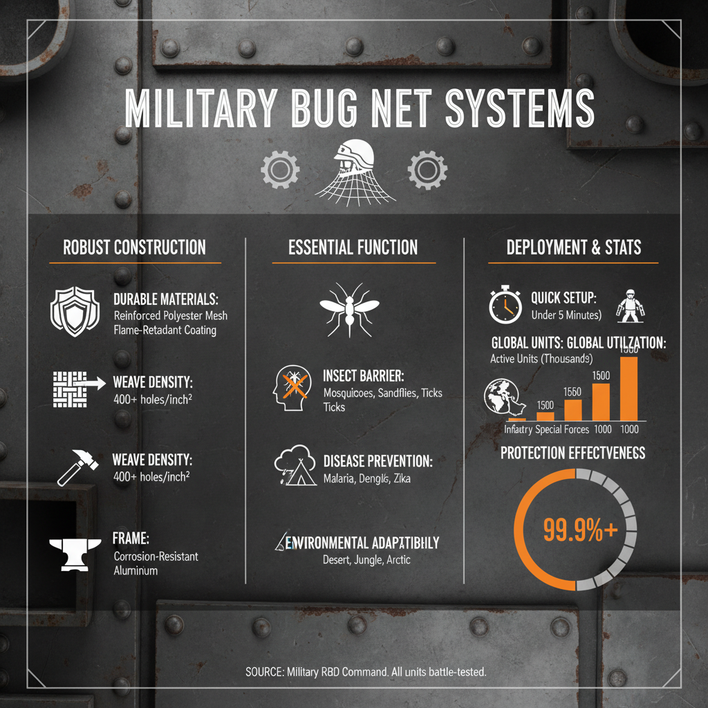 High Performance Military Bug Net for Tactical Force Protection