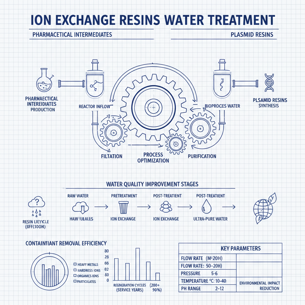 Efficient ion exchange resins water treatment for industrial purity
