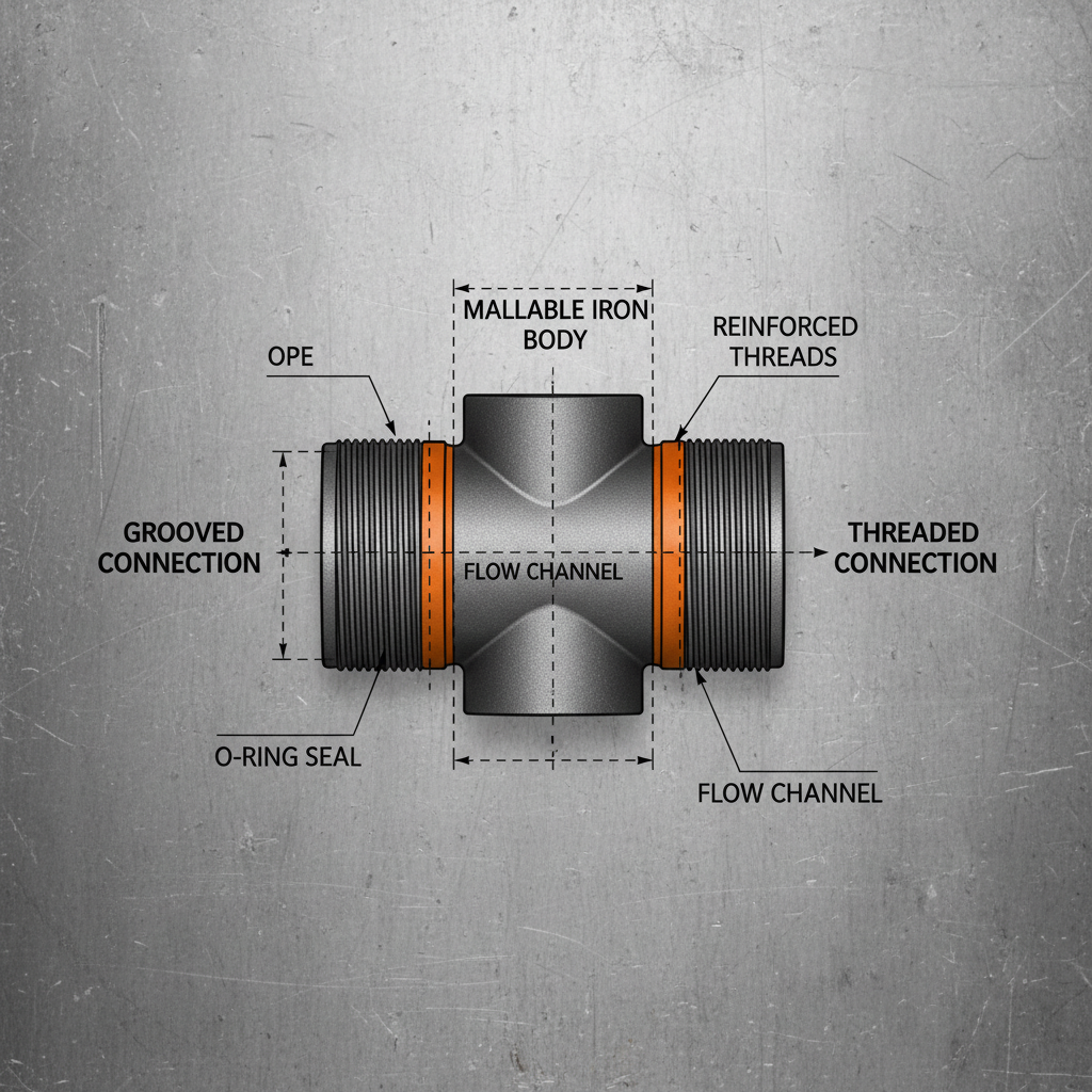 custom grooved threaded elbow