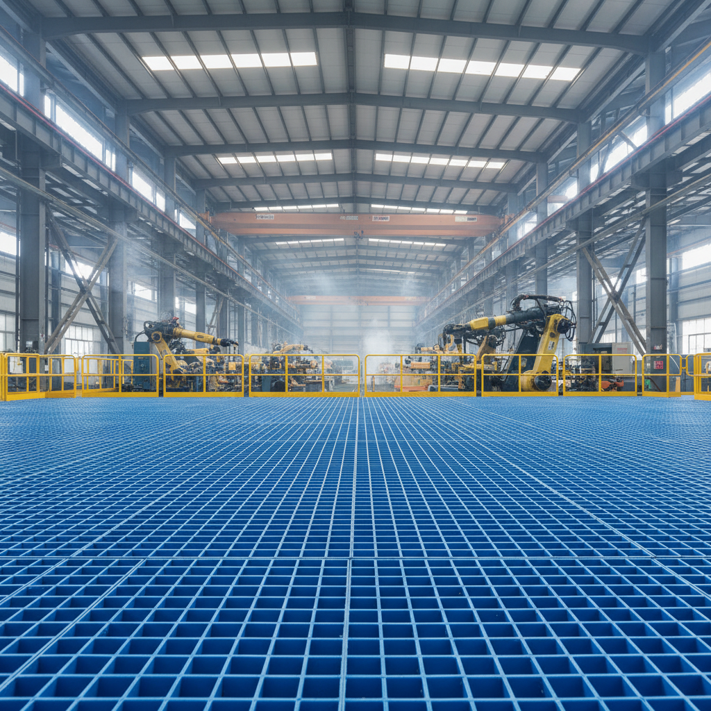 Industrial GRP Mesh Flooring for Durable Corrosive Environments
