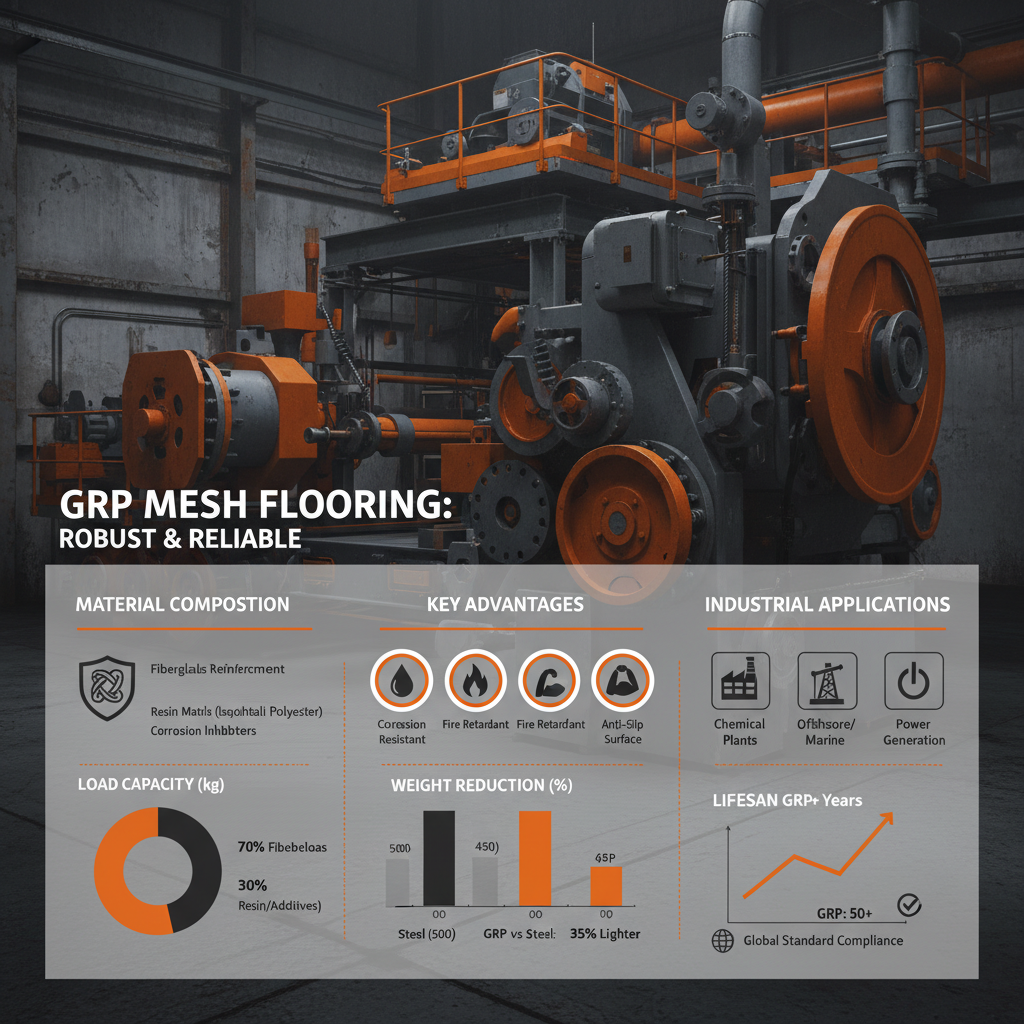 Industrial GRP Mesh Flooring for Durable Corrosive Environments