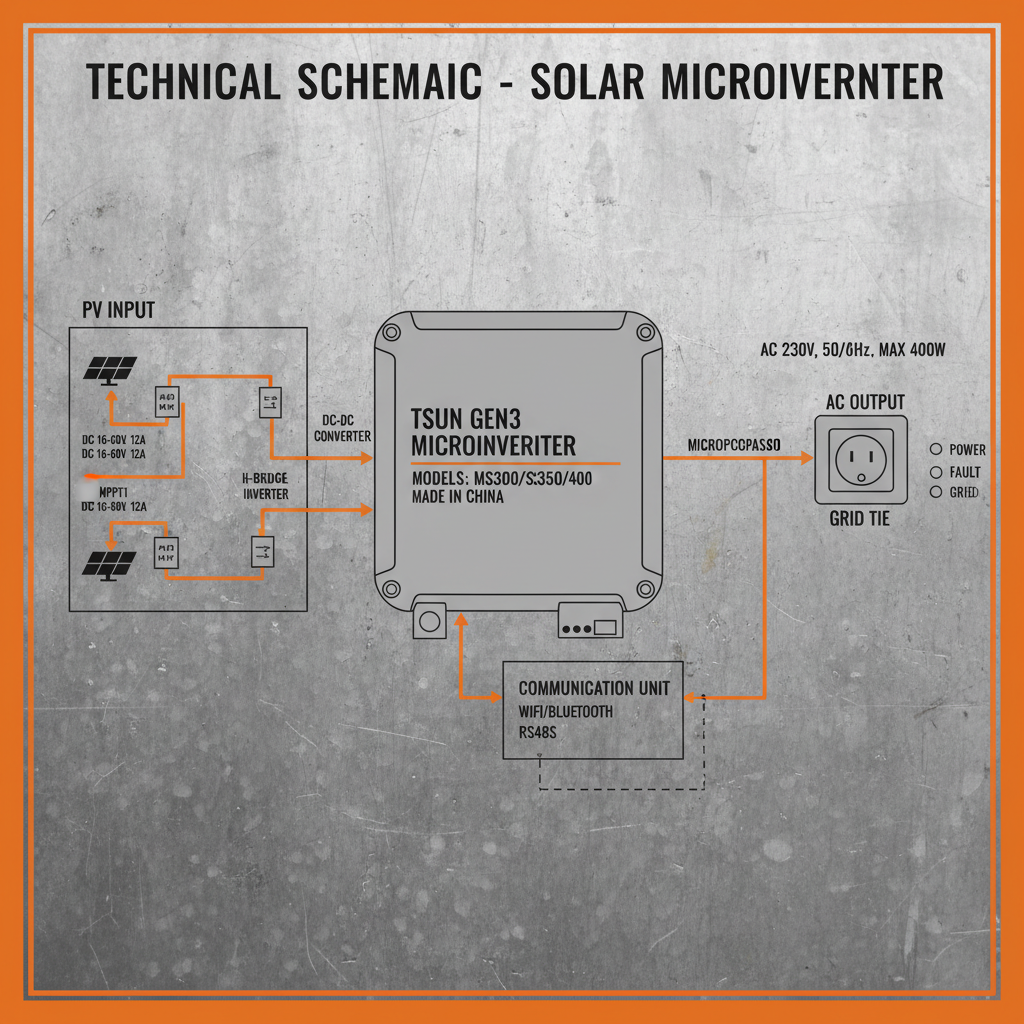 High Efficiency tsun gen3 microinverter ms300ms350ms400 made in china
