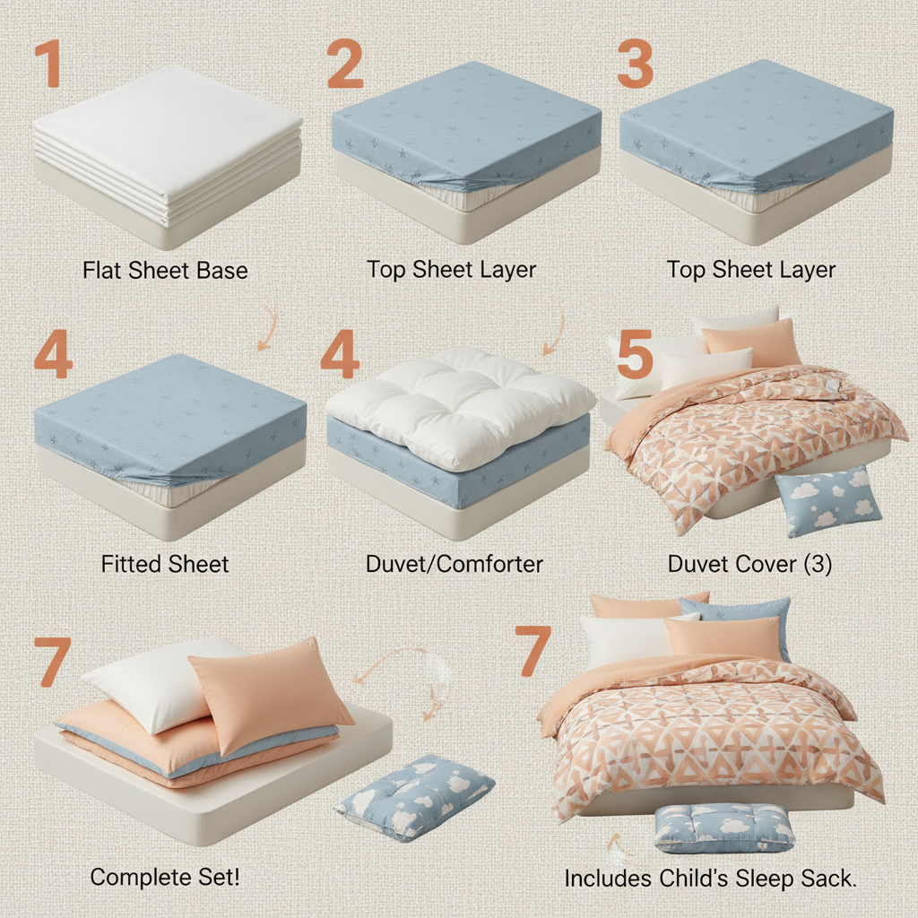 Premium 7 piece bed sheet set for Better Sleep and Comfort