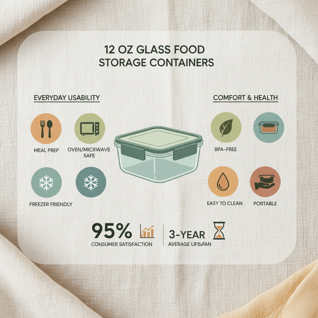12 oz glass food storage containers