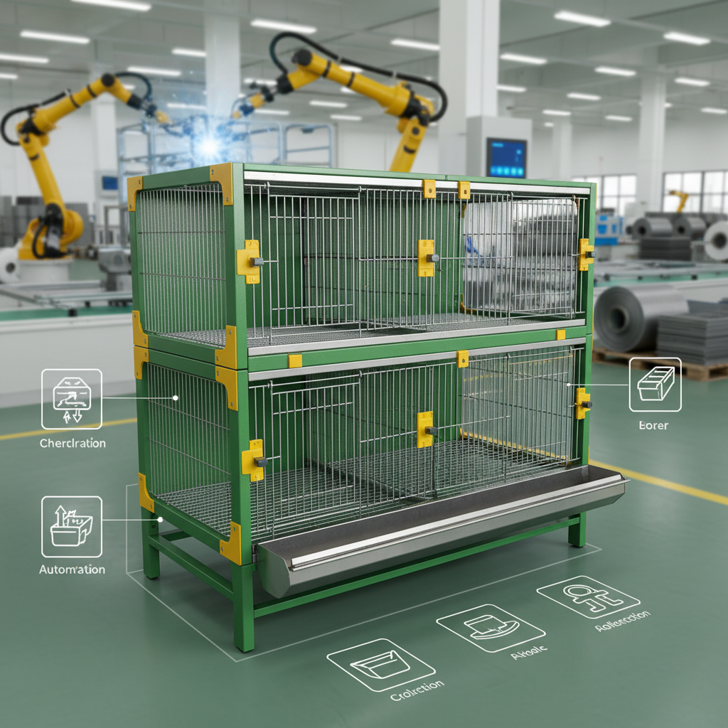 Professional 4 hole rabbit cage for Efficient Breeding