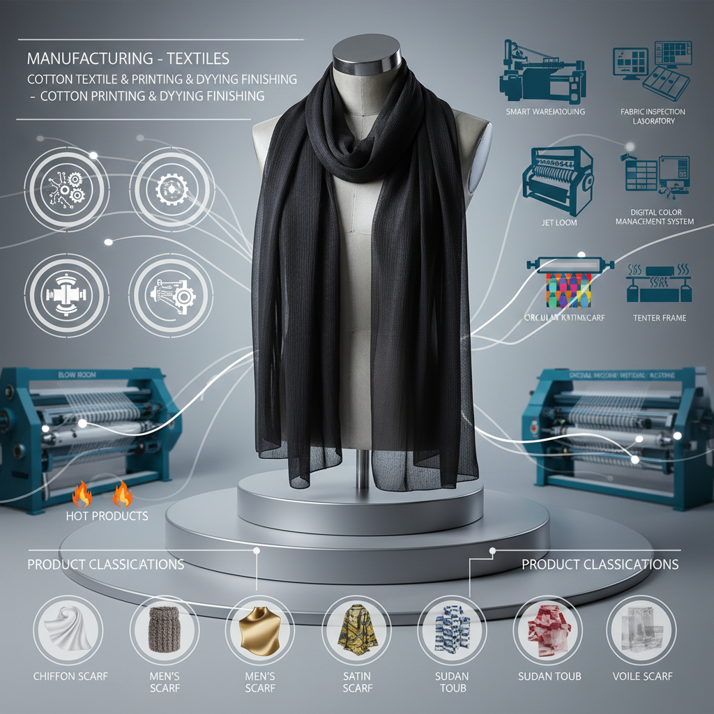 Premium Black Scarf Elegance and Sustainable Textile Quality