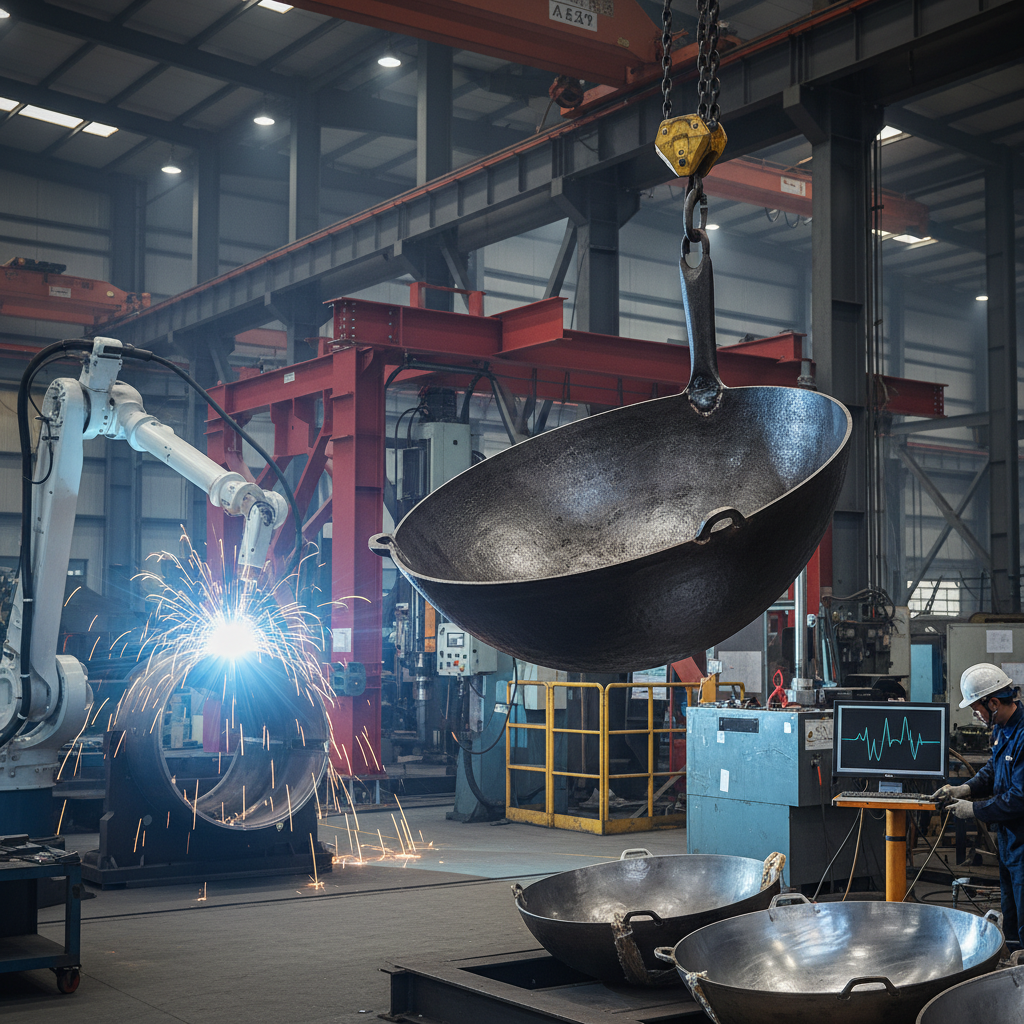Professional Big Cast Iron Wok for High Heat Cooking