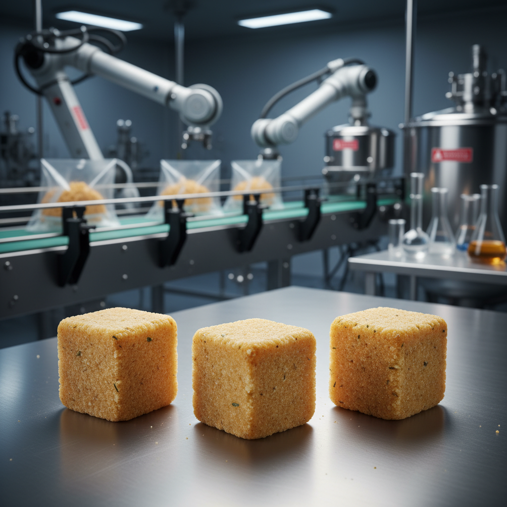 Industrial Efficiency Using 3 chicken bouillon cubes for Flavor