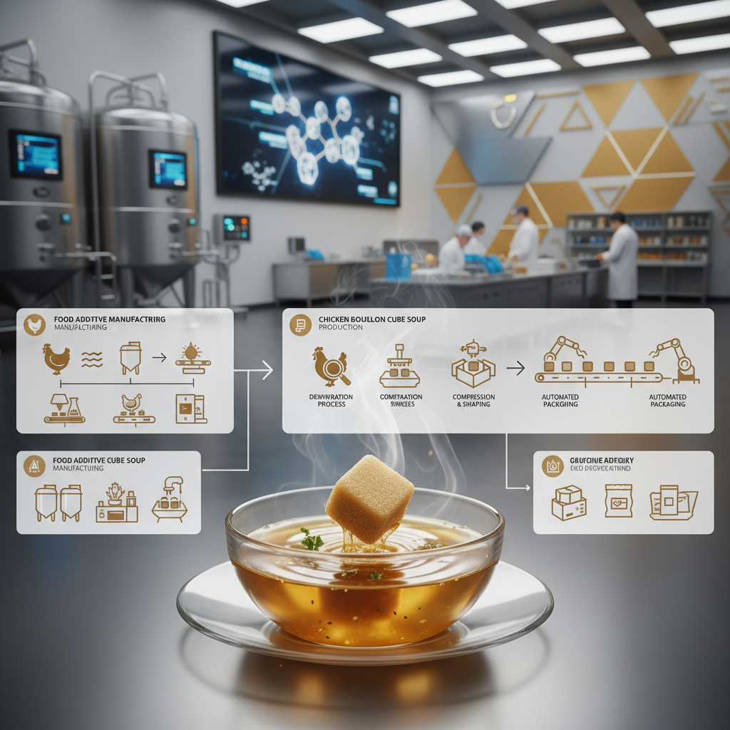 Industrial Production and Quality of chicken bouillon cube soup