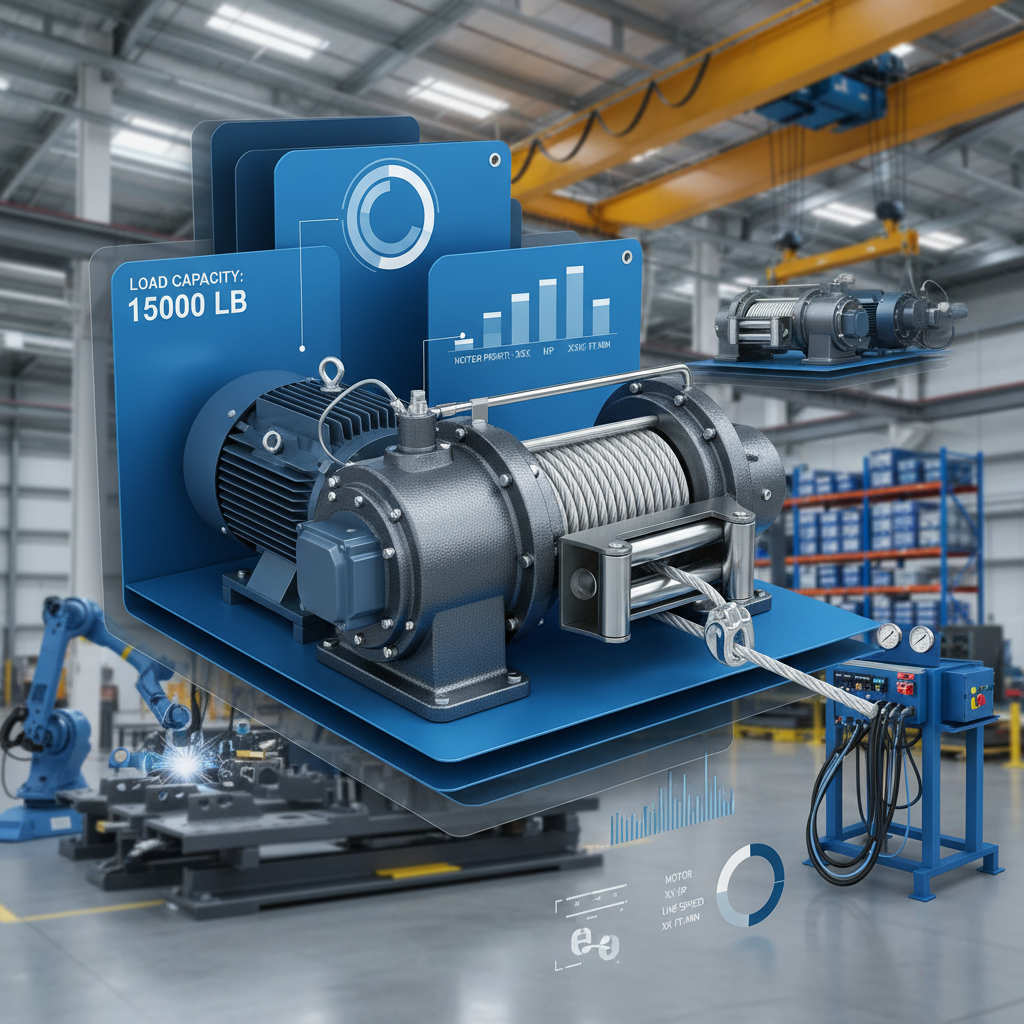 High Capacity 15000 lb electric winch for Industrial Recovery