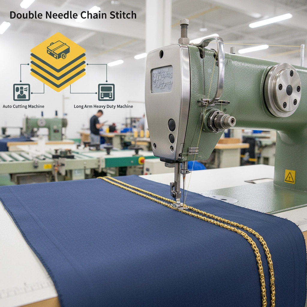 Industrial Durability with the Double Needle Chain Stitch