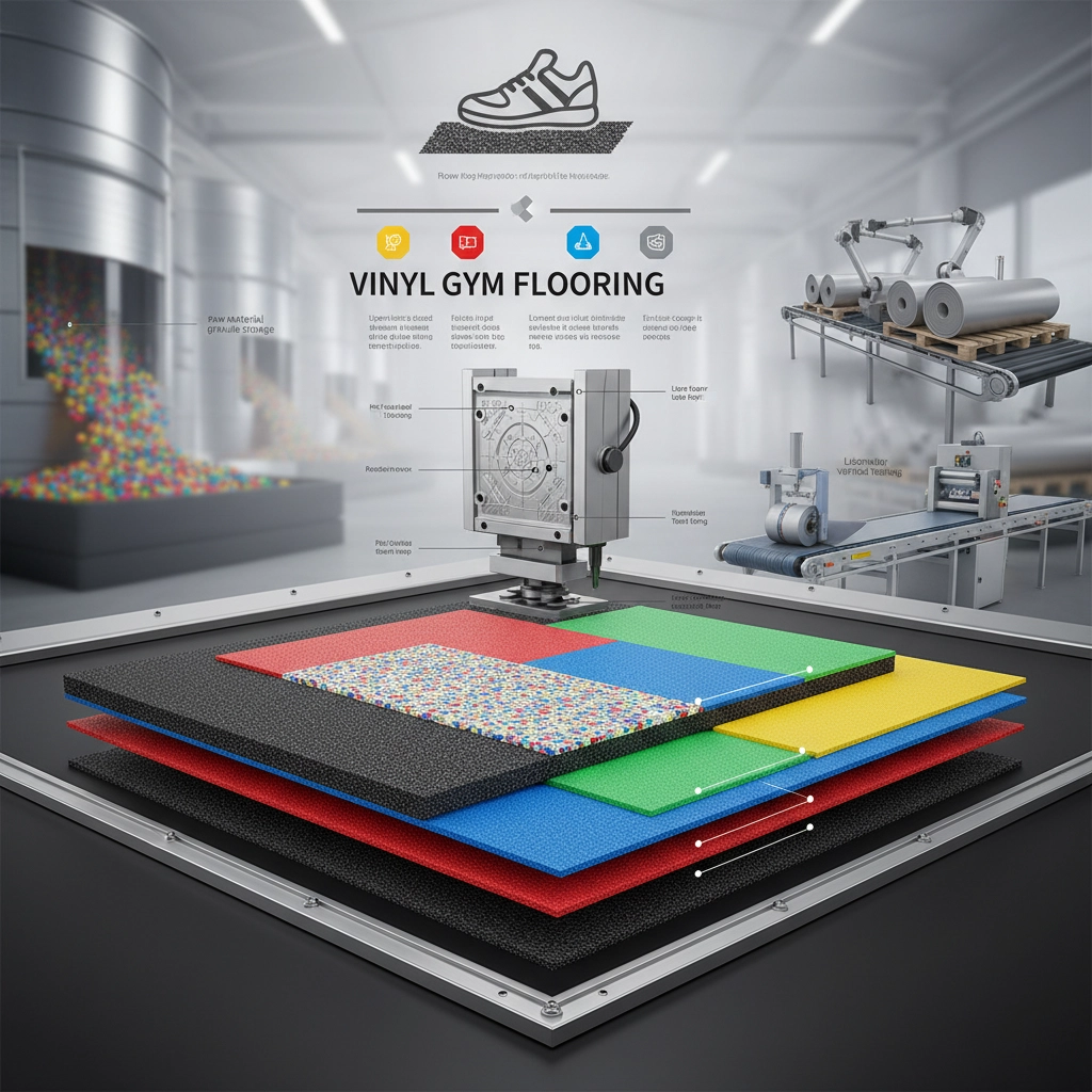 High Performance Durable Vinyl Gym Flooring for Fitness Centers