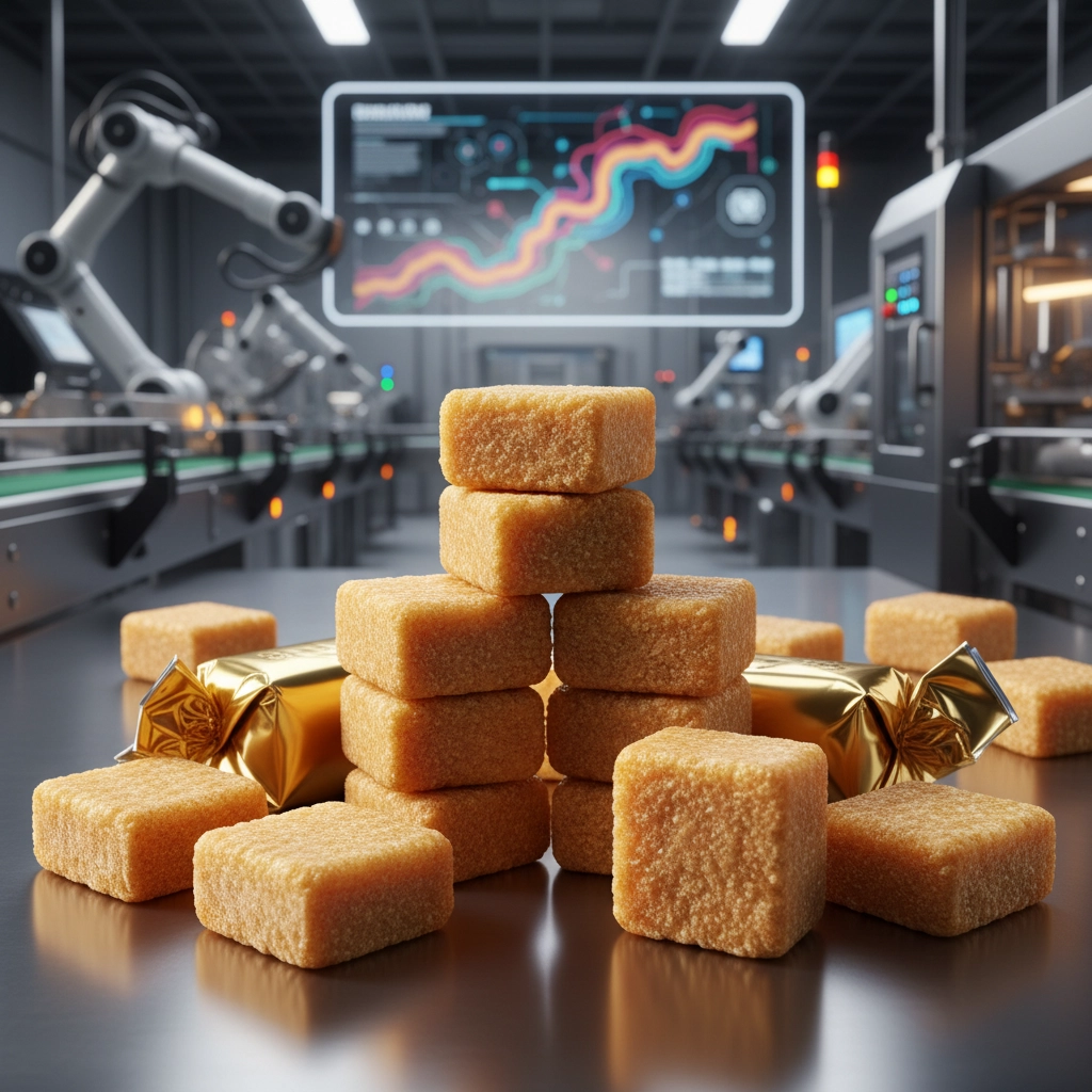 Industrial Production and Global Value of cubes of chicken broth
