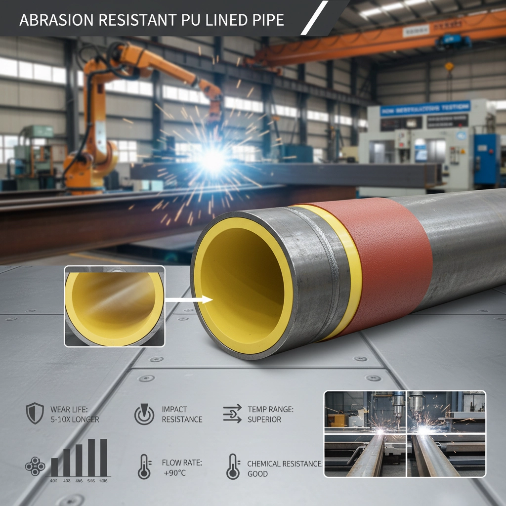 High Performance Abrasion Resistant PU Lined Pipe for Industry