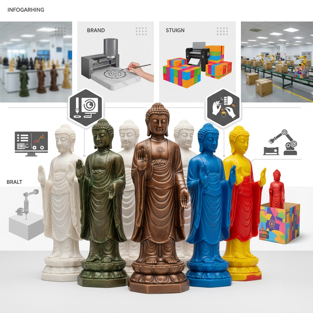 Premium Standing Buddha Statue for Mindfulness and Serenity