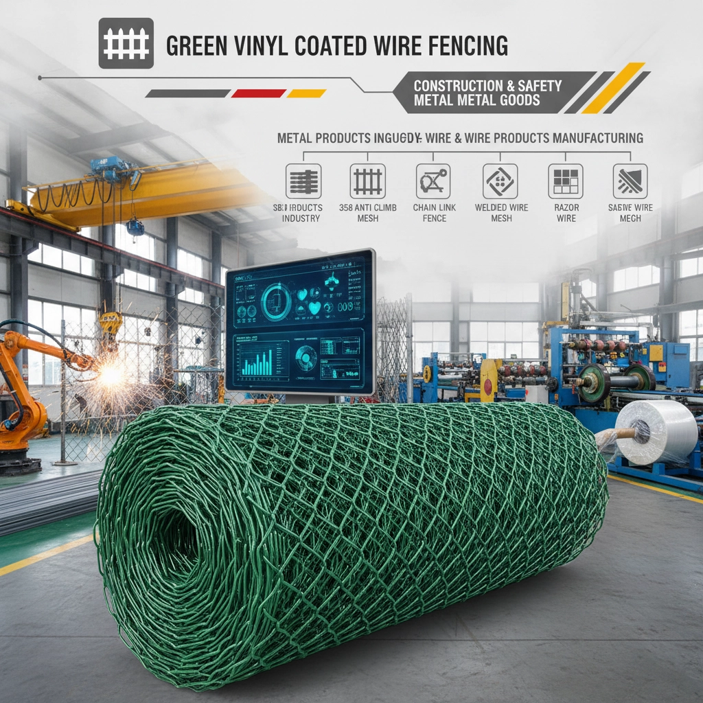 Durable Green Vinyl Coated Wire Fencing for Security