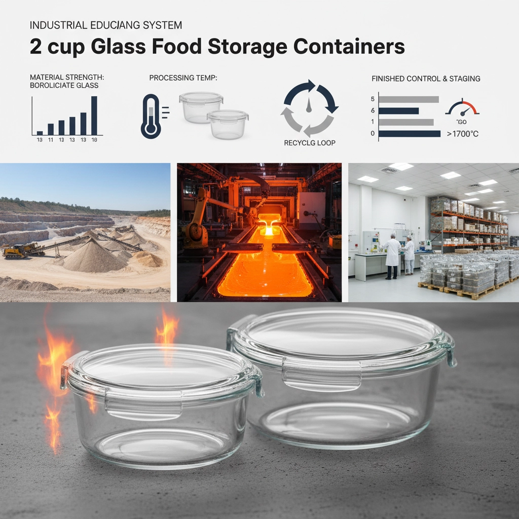 2 cup glass food storage containers