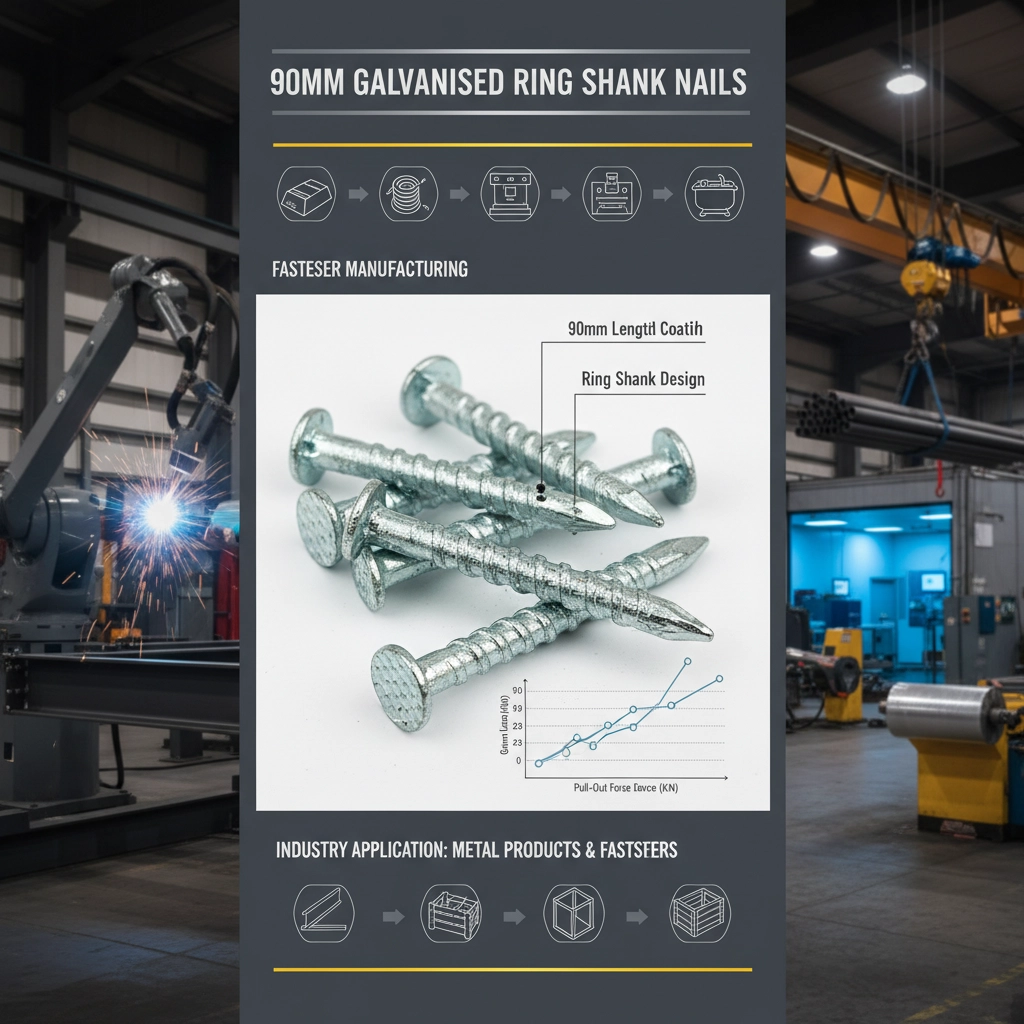 High Performance 90mm galvanised ring shank nails for Construction