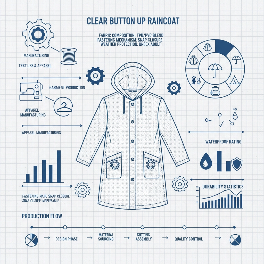 Premium Clear Button Up Raincoat for Fashion and Safety